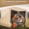 Costway 11.5 X 11.5 FT 6-Sided Pop-up Screen House Tent With 2 Wind Panels for Camping Coffee/Green